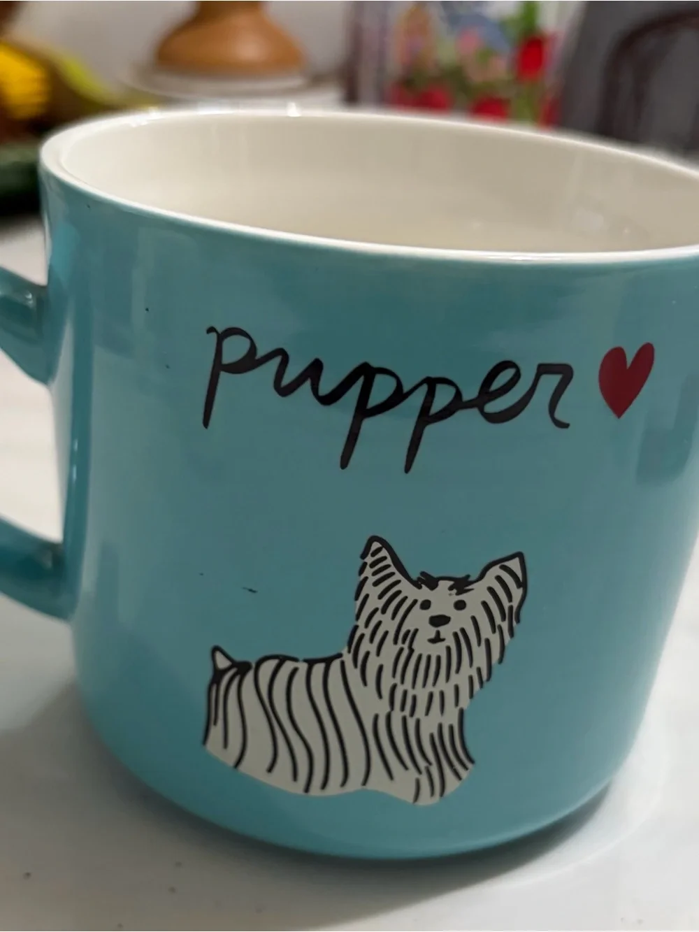 Opalhouse Turquoise and White Stoneware Mug